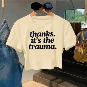 Cream Graphic Women's Top